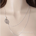 Gold Single Chain Leaf Pendant Choker Link Chain Necklace